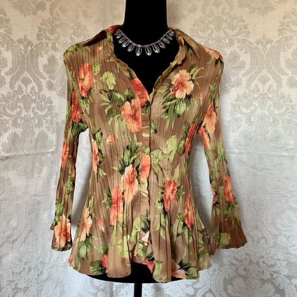 Allison Taylor Ladies Pleated Crepe Blouse - Picture 1 of 9